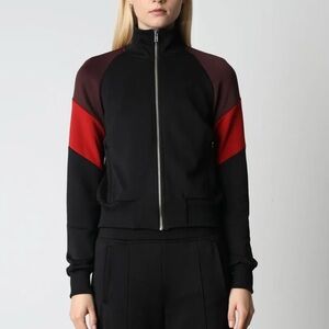 A.L.C. Colorblock Track Jacket | Raglan Sleeve Bomber | Full Zip High Mock Neck